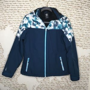 Dare2b Women's Size Medium Blue and White Waterproof Ski Jacket